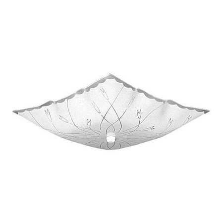 PROGRESS LIGHTING Square Glass 2-Light Close-to-Ceiling, 60 W, White P4962-30