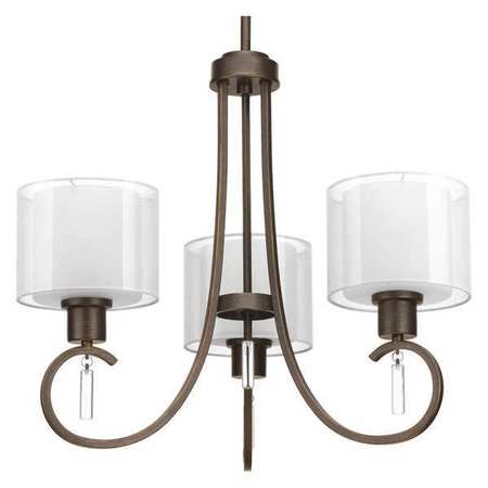 PROGRESS LIGHTING Invite 3-Light Chandelier, 100 W, Antique Bronze P4695-20