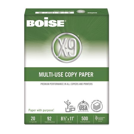 Boise Copy Paper, 92 Bright, 20lb, White, PK10 OX-9001