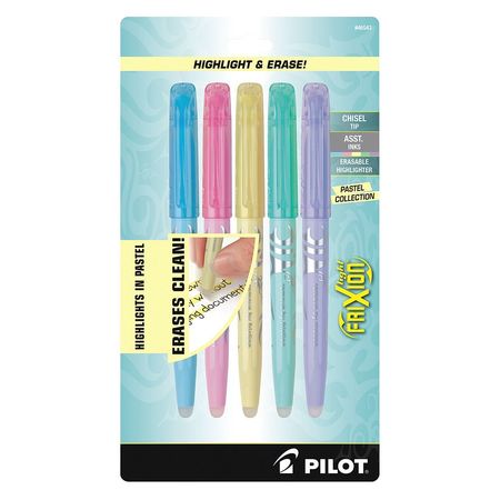 PILOT Light Pastel Erasable Highlighters, PK5 072838465436