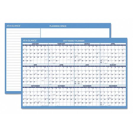 At-A-Glance Erasable Yearly Wall Calendar, Blue PM200-28