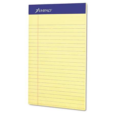 Ampad 8"X5" Canary Perforated Legal Pad, Pk12 20-204