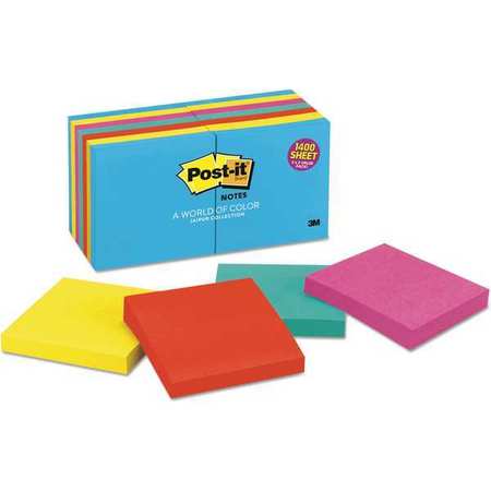 Post-It Pad, Post-It, Note3"x3", Assortd, PK14 65414AU