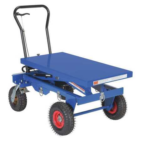 VESTIL Blue Rough Terrain Elevating Cart 1500 lb Capacity 40 x 20.5 CART-PN-1500