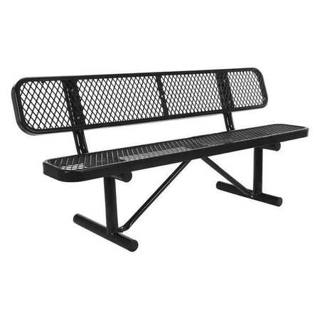 Vestil Expanded Metal Bench, 72", Black BEN-MX-72-BK