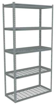 TENNSCO Boltless Shelving Unit, 12-5/8"D x 48-5/8"W x 84"H, 5 Shelves, Steel ZB7-4812S-5W