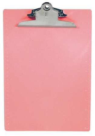 Zoro Select 8-1/2" x 11" Plastic Clipboard 1", Pink 21800