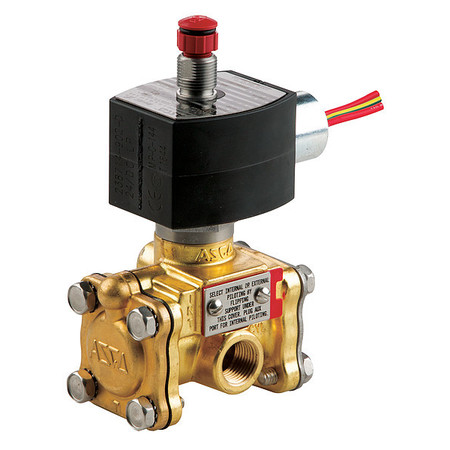 REDHAT 24V DC Brass Solenoid Valve, Normally Closed, 3/8 in Pipe Size EF8316G302