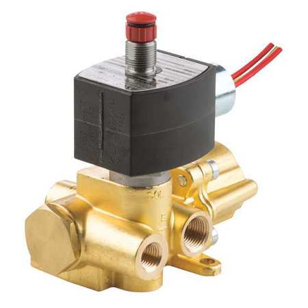 REDHAT 24V DC Brass Solenoid Valve, 1/4 in Pipe Size EF8344G370