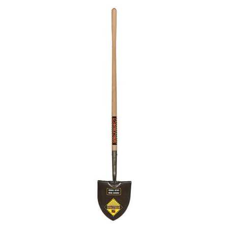 STRUCTRON #2 Round Point Shovel, Steel Blade, 48 in L Natural Hardwood Handle 49170