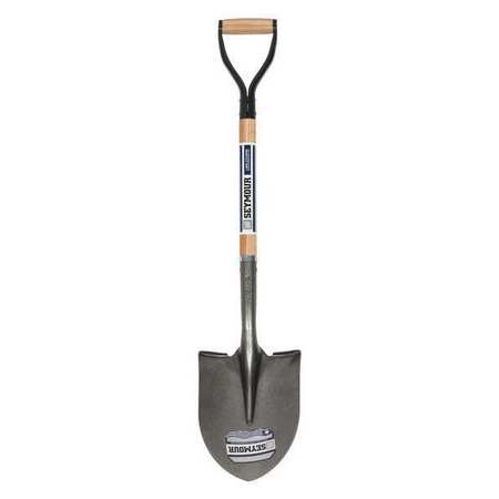 Seymour Midwest #2 16 ga Round Point Shovel, Steel Blade, 30 in L Natural Hardwood Handle 49151