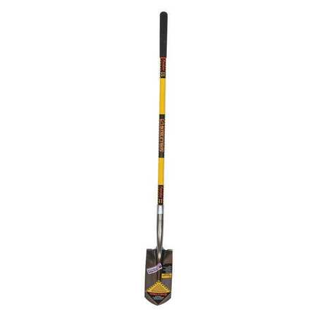 STRUCTRON 14 ga Trenching Shovel, Steel Blade, 48 in L Yellow Premium Fiberglass Handle 89185