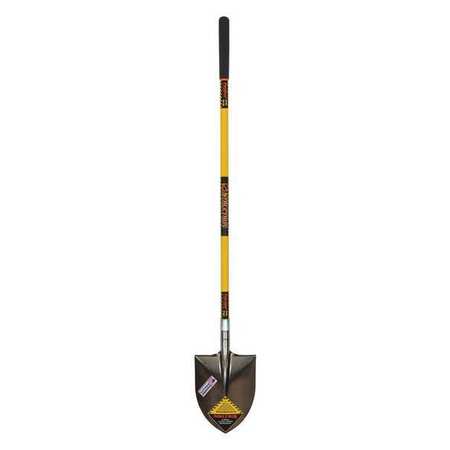 STRUCTRON 14 ga Irrigation Shovel, Steel Blade, 48 in L Yellow Premium Fiberglass Handle 49735