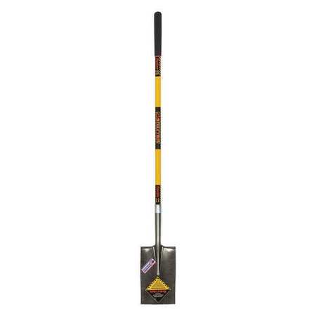 STRUCTRON #2 14 ga Garden Spade Shovel, Steel Blade, 48 in L Yellow Premium Fiberglass Handle 49733