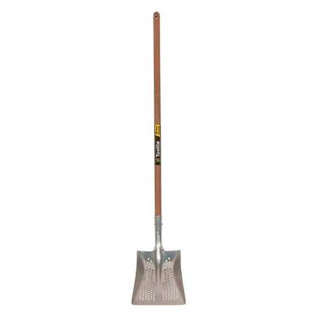 Toolite Square Aluminum Shovel, 48" Wood Handle, Aluminum Blade, 48" L Hard Wood Handle 49513