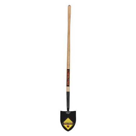 STRUCTRON #00 Round Point Shovel, Steel Blade, 48 in L Natural Hardwood Handle 49180