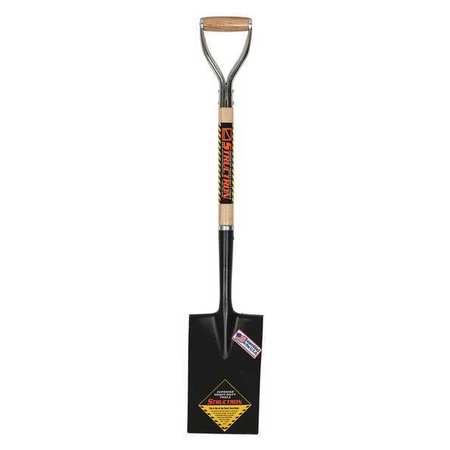 STRUCTRON #2 16 ga Garden Spade Shovel, Steel Blade, 30 in L Natural Hardwood Handle 49334