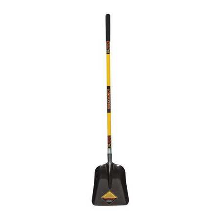 Structron #2 Scoop Shovel, Steel Blade, 48 in L Yellow Premium Fiberglass Handle 49217