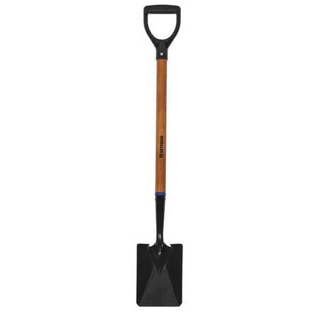 SEYMOUR MIDWEST Forward Turn Step Square Point Shovel, Tempered Steel Blade, 30 in L Natural Hardwood Handle 60703