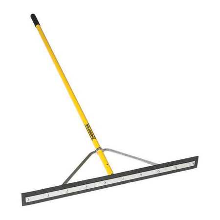 MIDWEST RAKE Straight Squeegee, 36", 66" Ylw Handle 75036