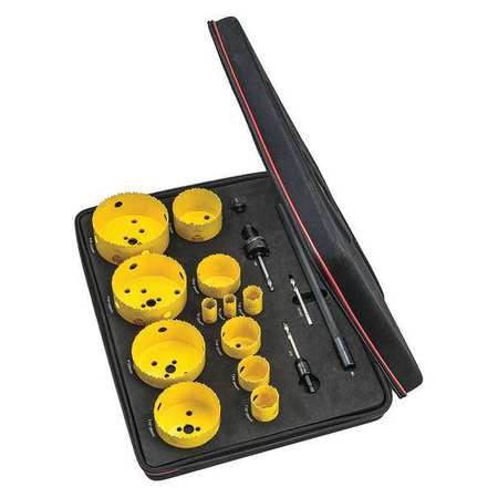 STARRETT Plumbers Kit, w/ 12 Hole Saws, Arbors KDC12061-N