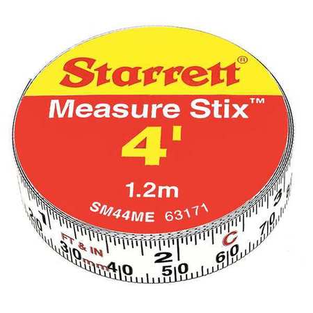 STARRETT Measuring Stick, 1/2" x 4', Metric/English SM44ME