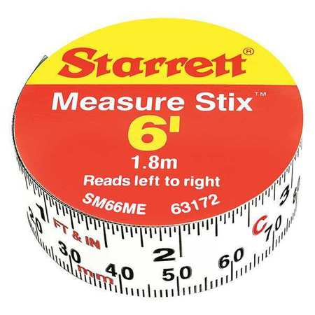 Starrett Measuring Stick, 3/4"x 6'., Metric/English SM66ME