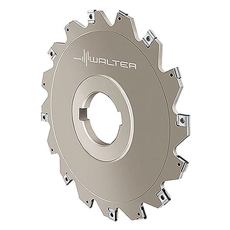 WALTER Indexable Slitting Cutter, 100.00mm Cutter Dia, 5 Inserts, 24.00mm Cut Depth, F4053 Series F4053.B32.100.Z05.04