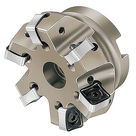 WALTER Indexable Face Mill, 2.480" Cutter Dia, 7 Inserts, 8.00mm Cut Depth, F4047 Series F4047.B22.063.Z07.08