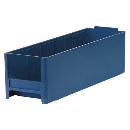 AKRO-MILS 6 lb Shelf Storage Bin, Industrial Grade Polymer, 3-3/16 in W, 3.0625 in H, Blue, 10.5625 in L 20715BLU