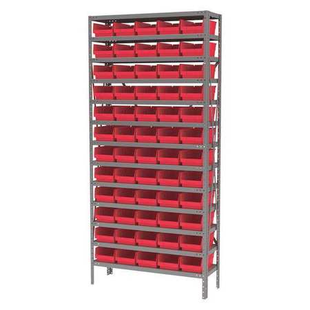AKRO-MILS Steel Bin Shelving Kit, 13 Shelves, Gray/Green AS1279130G