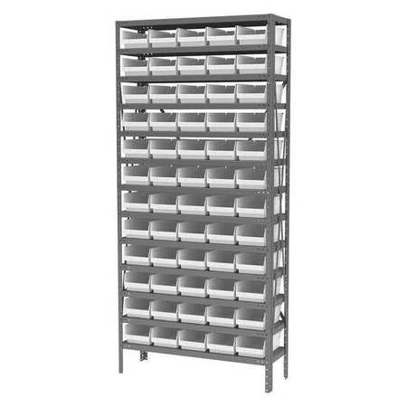 AKRO-MILS Steel Bin Shelving Kit, 13 Shelves, Gray/Red AS1279130R