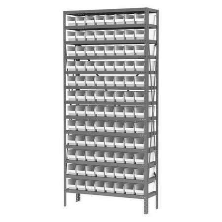 AKRO-MILS Steel Bin Shelving Kit, 13 Shelves, Gray/Red AS1279120R