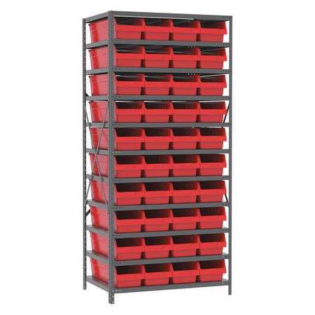 AKRO-MILS Steel Bin Shelving Kit, 11 Shelves, Gray/Blue AS2479084B