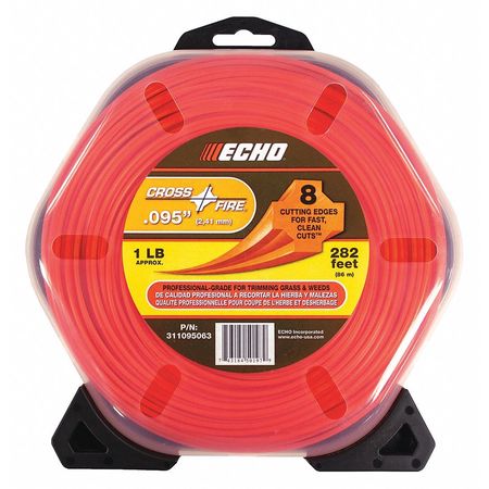 Echo Trimmer Line, .095 In Dia, 282 ft. L 311095063