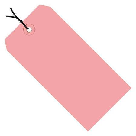 PARTNERS BRAND Shipping Tags, Pre-Strung, 13 Pt., 4 1/4" x 2 1/8", Pink, 1000/Case G11042J