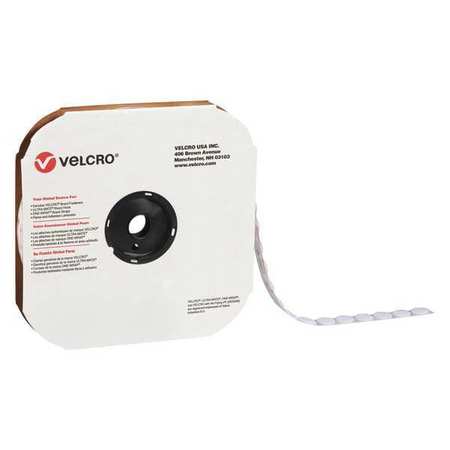 VELCRO BRAND Tape, Dots Hook, 1-3/8", Wh, PK600, Disc, White, 600 PK VEL147