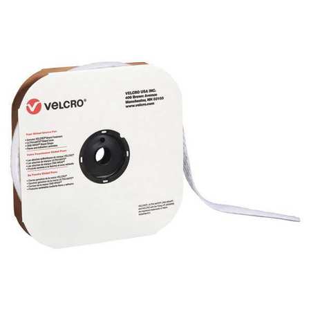 VELCRO BRAND Tape, Strips, Loop, 1"x75ft., Wh, 75', 1" Wd, White VEL136