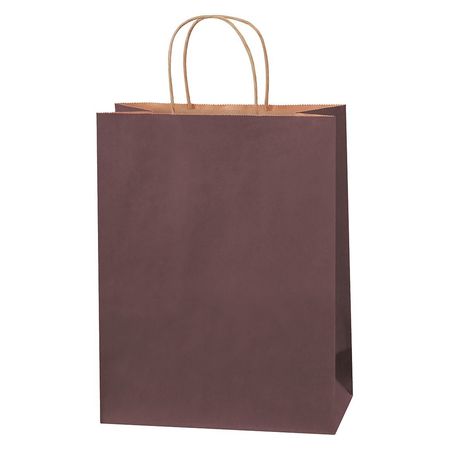 PARTNERS BRAND Tinted Shopping Bags, 10" x 5" x 13", Brown, 250/Case BGS104BR