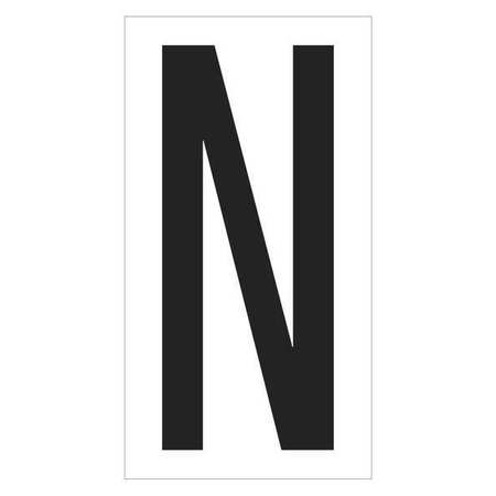 PARTNERS BRAND Vinyl Warehouse Letter Labels, "N", 3 1/2", Black/White, 50/Case DL9310N