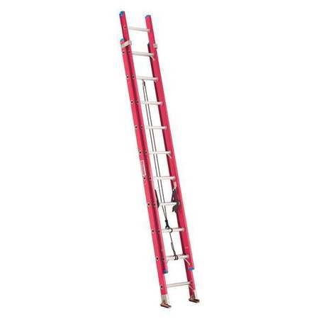 Westward 20 ft Fiberglass Extension Ladder, 300 lb Load Capacity 44YY15