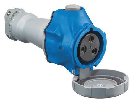 HUBBELL Pin and Sleeve Connector, 30A, 5 HP, Blue HBLS330C6W