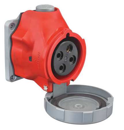 HUBBELL Pin and Sleeve Receptacle, 480VAC, Red HBLS460R7W