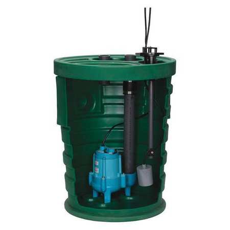 LITTLE GIANT PUMP Sewage System, 4/10HP, 4inx2in, 8.5A, 20 ft. 509661