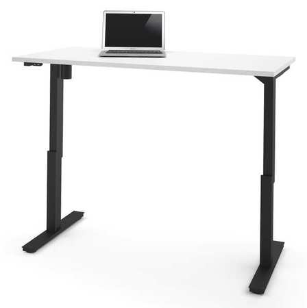 Bestar Rectangle Standing Desk, 29.5" X 59.3" X 28-45", Laminate Top, White 65867-17