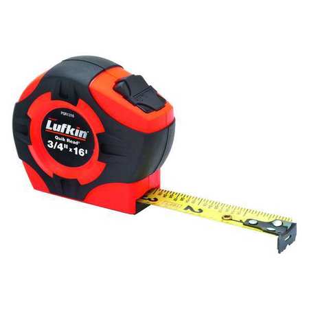 Crescent Lufkin 3/4" x 16' Quikread® Power Return Yellow Clad Tape Measure PQR1316N