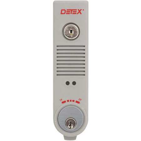 DETEX Exit Door Alarm, 9V Battery, Plastic, 100dB EAX-500 GRAY W-CYL