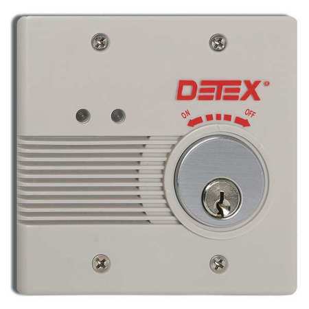 DETEX Exit Door Alarm, 12/24VDC, Mortise, Horn EAX-2500F GRAY W-CYL