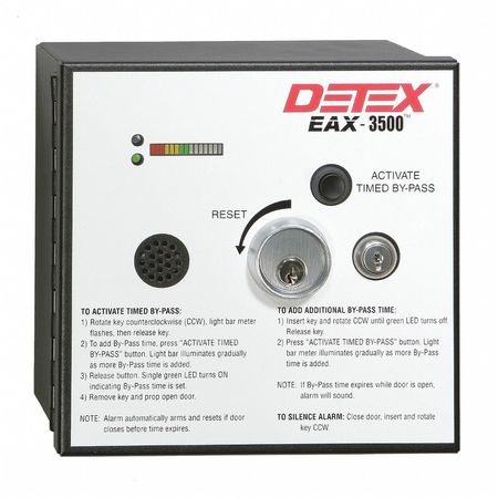 DETEX Exit Door Alarm, 12/24VDC, Mortise, 100dB EAX-3500 W-CYL