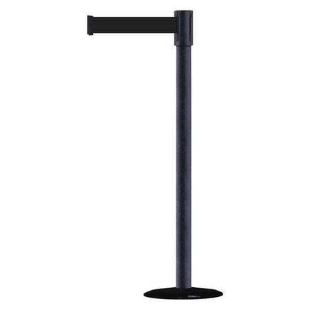 TENSABARRIER Slimline Post, Steel, Black Post Finish 890B-33-89-89-MAX-NO-B9X-C